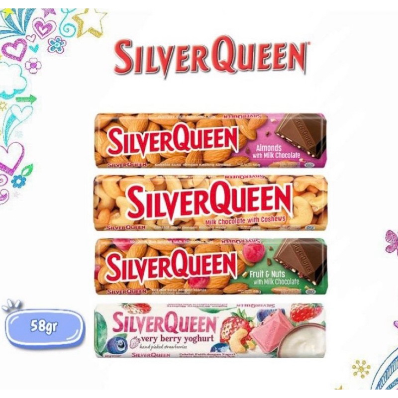 (READY) PROMO GROSIRAN COKLAT SILVERQUEEN TERMURAH 58Gram | harga grosir silverqueen rasa cashews si