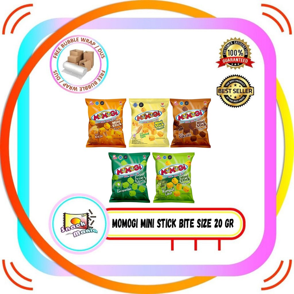 

Momogi Mini Stick Bite Size Coklat Keju Jagung Bakar Rumput Laut Cocopandan ~ 20 gr