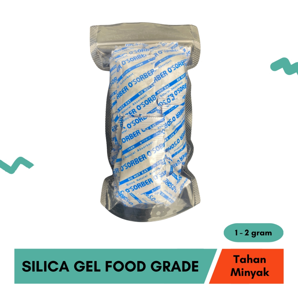

Silica Gel Oxy Free Food Grade Tahan Minyak Makanan 100 gram
