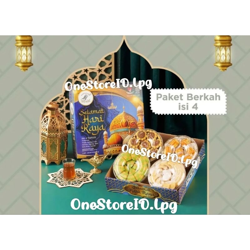 

Paket Kue Kering Lebaran Set Hampers Berkah Kue Kering Idul Fitri Isi 4 Toples