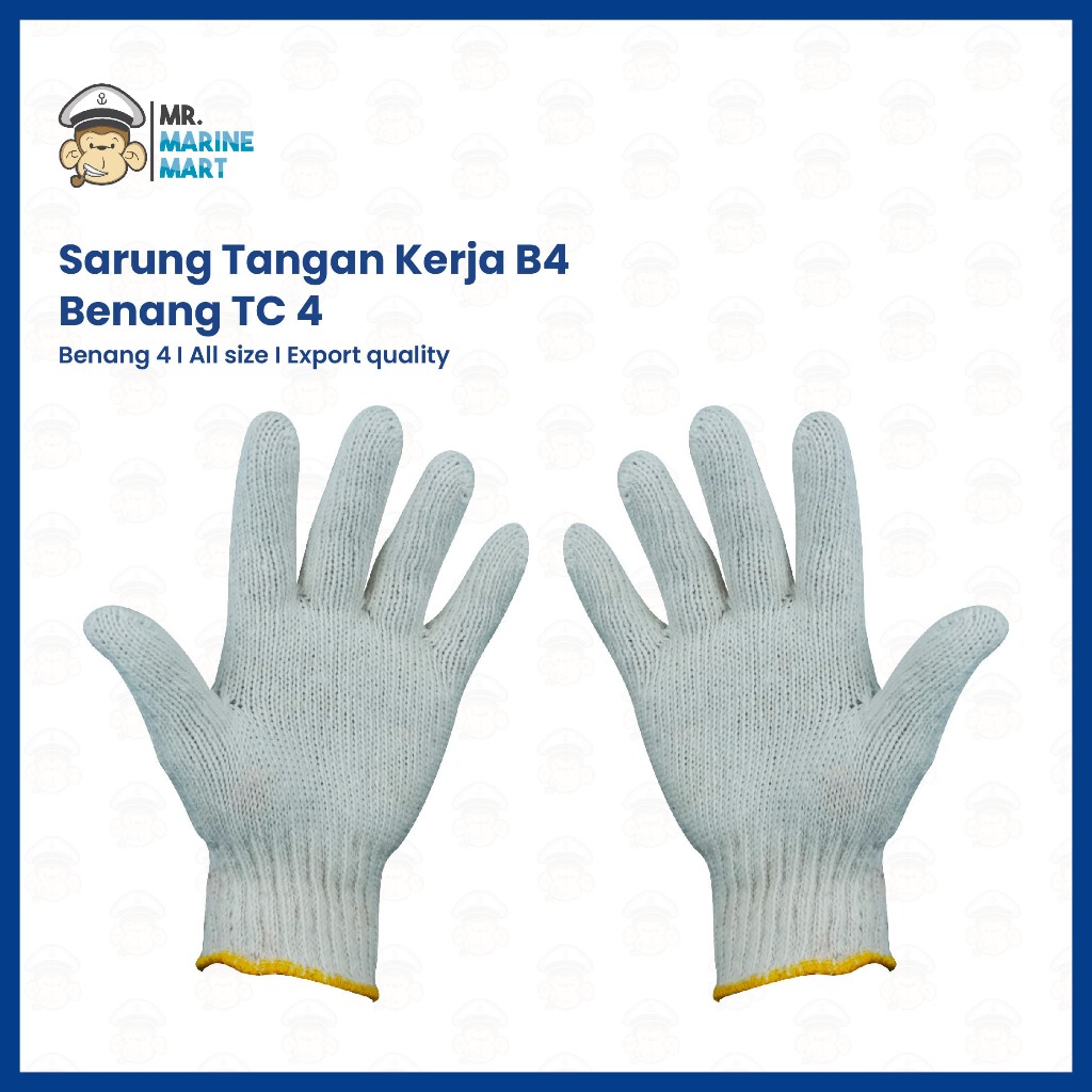 Sarung Tangan Kerja Benang 4 Sarung Tangan Tukang 4 Benang