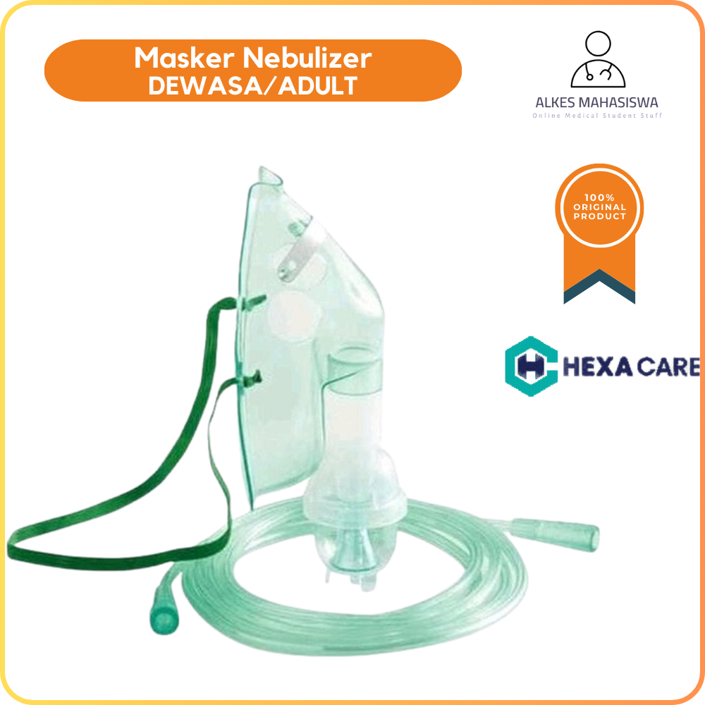 Masker Nebulizer Dewasa / Nebulizer Kit / Tempat Obat Masker Uap HEXA CARE