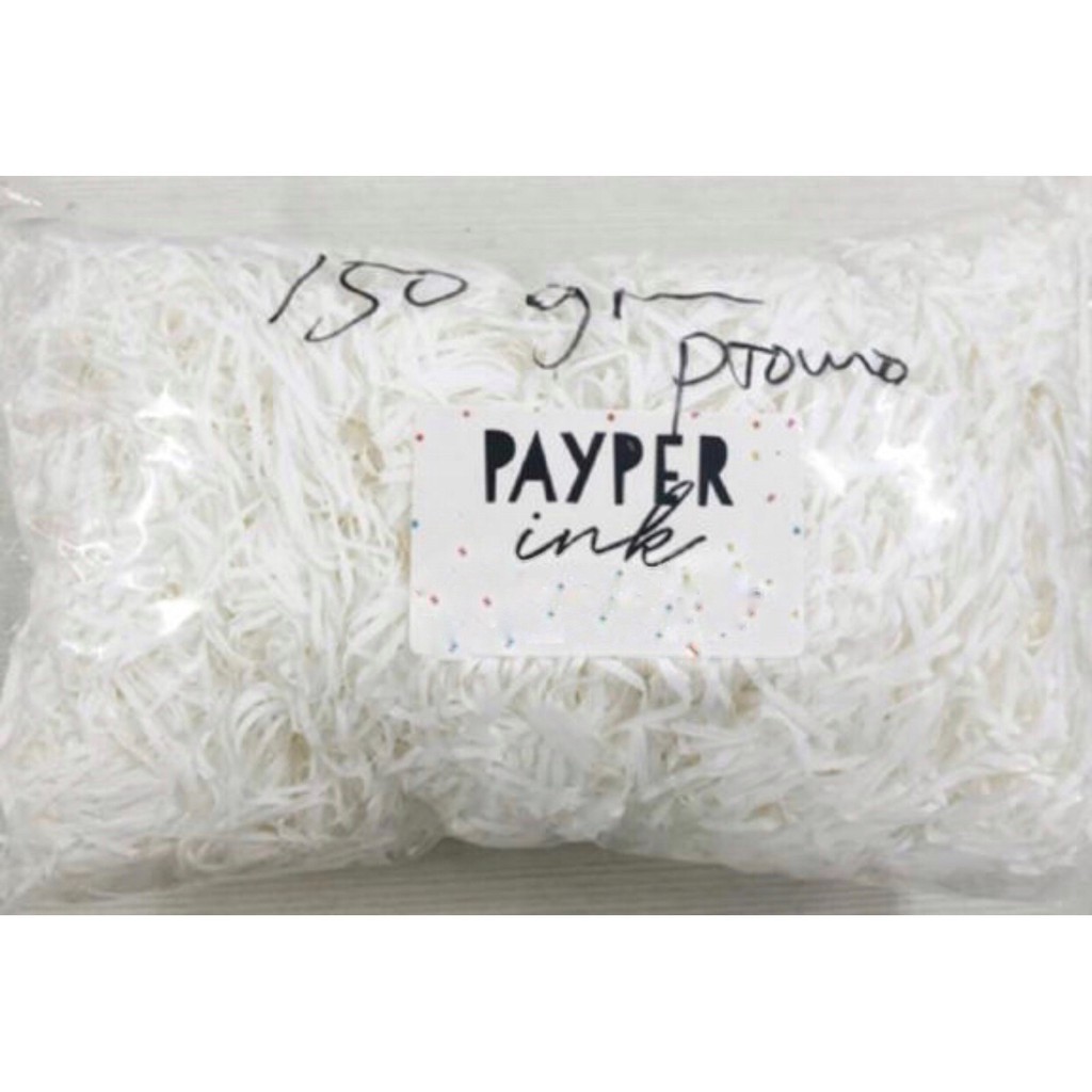 

PROMO 150 gr shredded paper FOOD GRADE white / putih lurus / straight