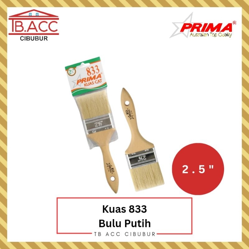 

Kuas Bulu Putih Prima 833 ukuran 2.5