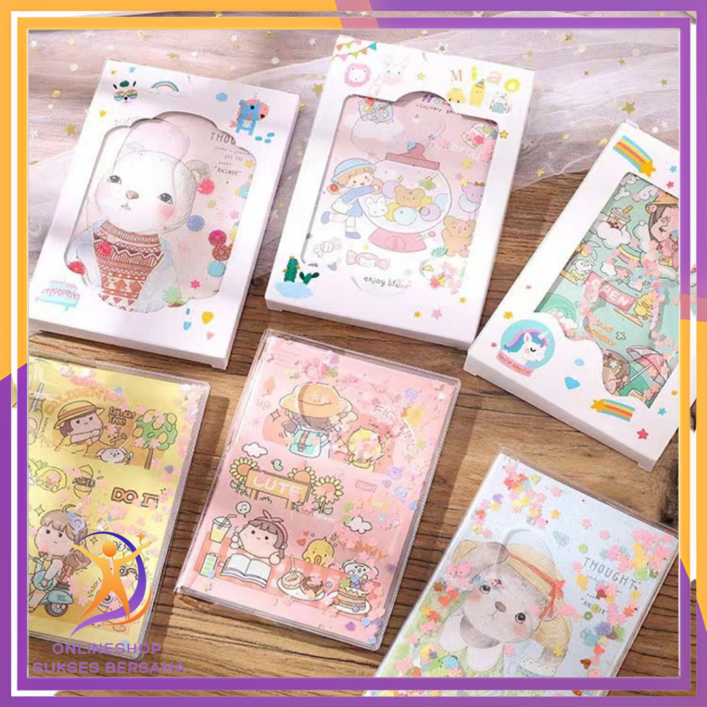 

OSB Notebook Glitter Motif Kartun Buku Tulis Anak Glitter Karakter Buku Diary Kreatif Untuk Anak Anak