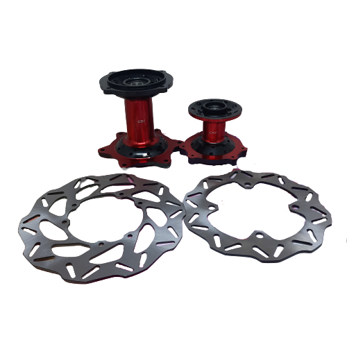 Tromol Set Depan Belakang CRF 150 Hole 36 CNC CR7 Hitam - Merah
