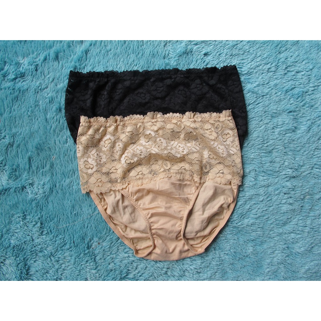SAMPLE CELANA DALAM HIGH WAIST / PANTY BLK BRN LACE ATAS SIZE L XL