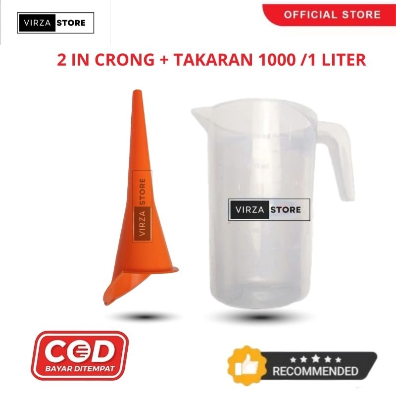 Paket hemat CORONG +TAKARAN oli/minyak takaran 1000 ml / 1liter