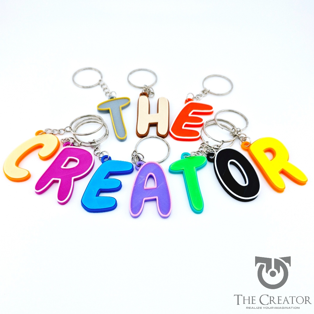 Gantungan Kunci Huruf Alfabet 3D Custom - Alphabet Keychain 3D Custom