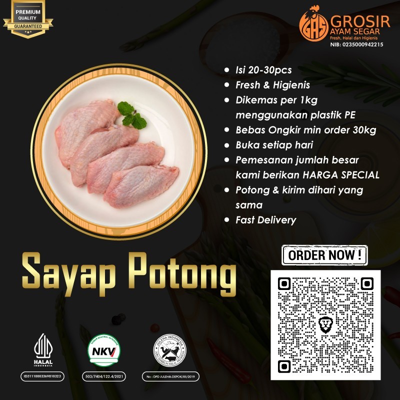 

Sayap Ayam Bagian Atas Di Potong 2 1Kg