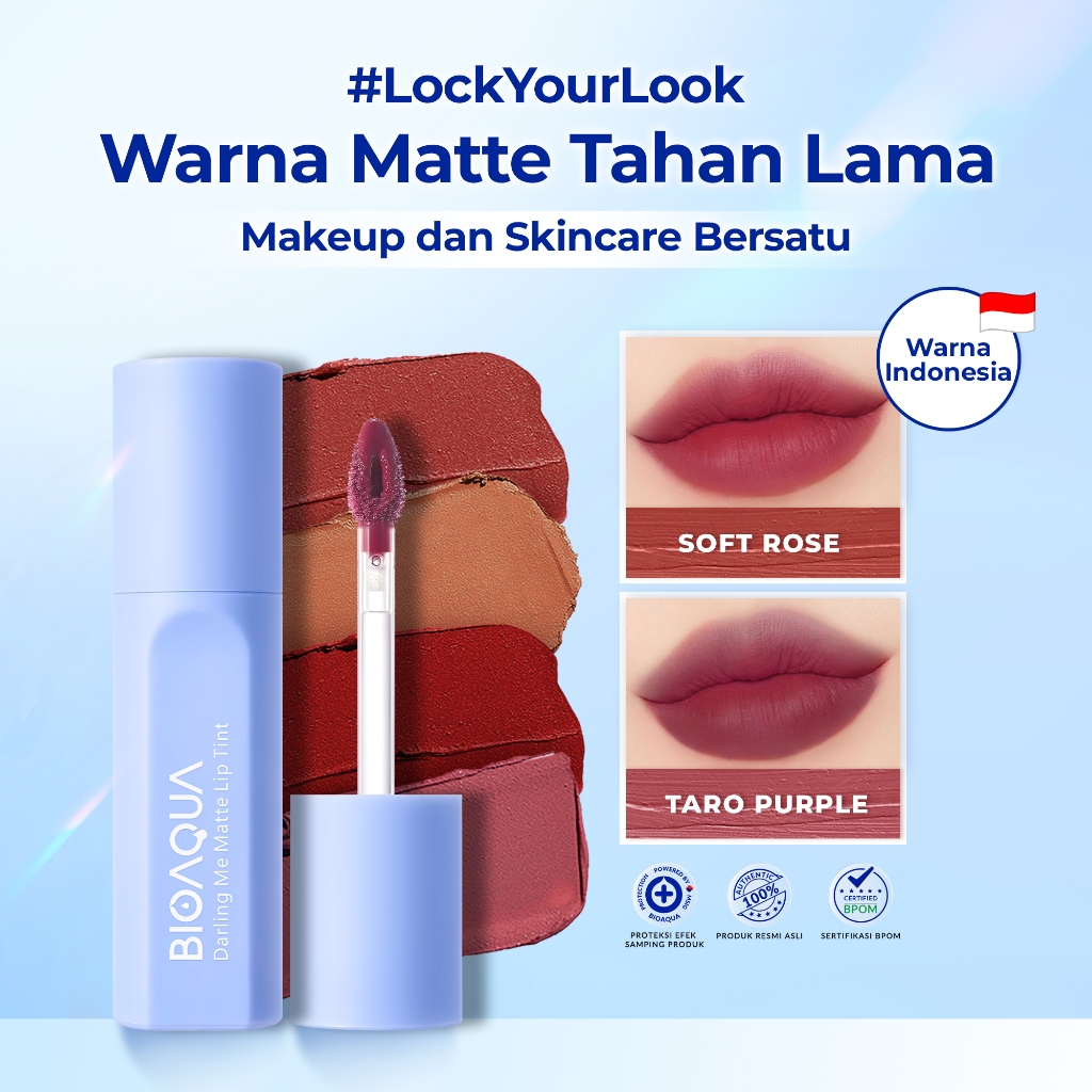 Buhotei BIOAQUA Darling Me Matte Lip Tint Pelembab Lip Gloss Lembut Tahan Lama Stain 12 hours Lip Gl