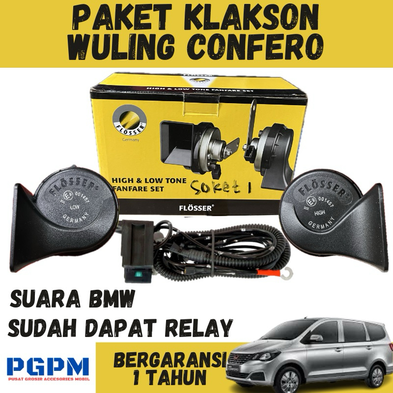 Klakson Mobil Wuling Confero Merek Flosser Original Include Relay Klakson Berkualitas