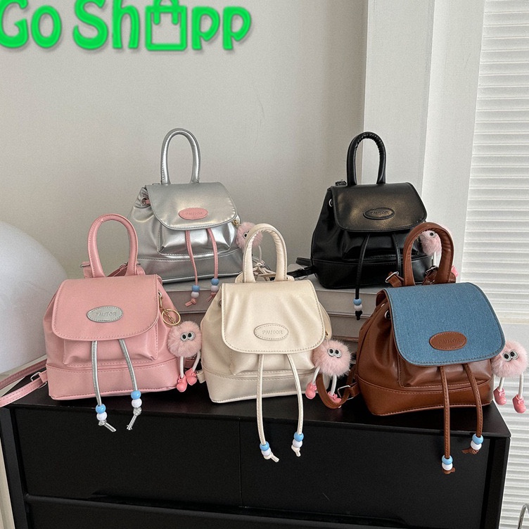 Tas Ransel Kulit Mini Wanita Viral Tas Backpack Import Lucu Korean Style Aesthetic Terbaru Kekinian 
