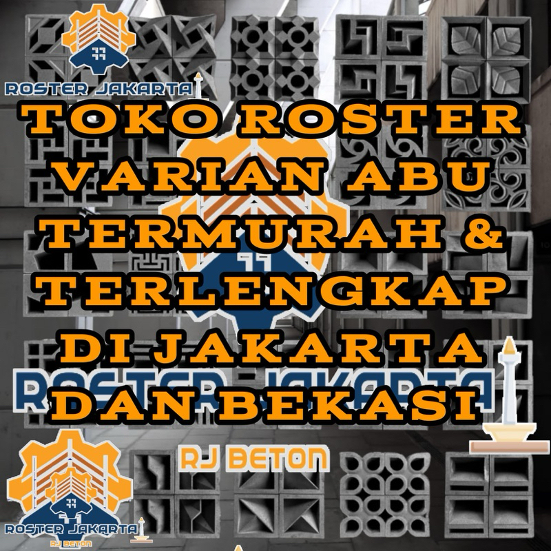 TERMURAH ROSTER BETON MINIMALIS SEMUA MOTIF BETON ABU 1SISI & 2SISI.