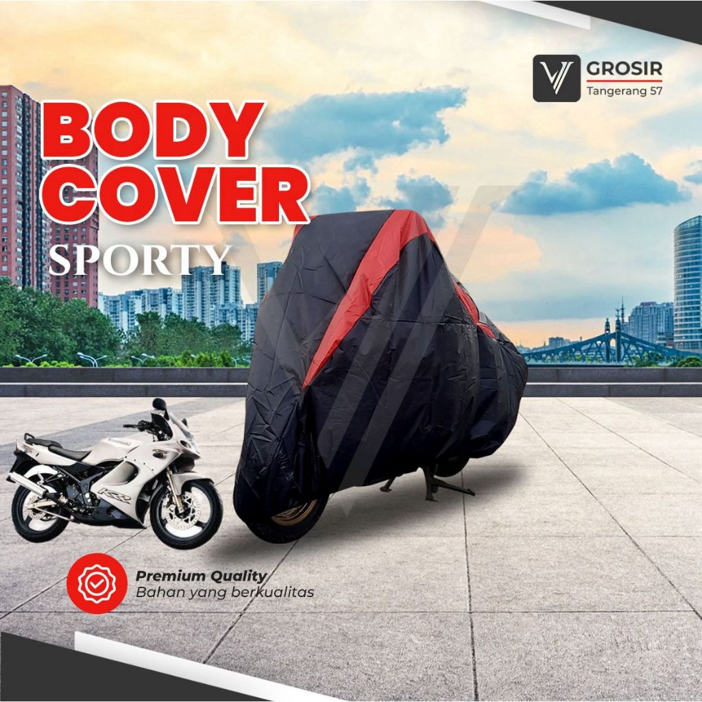 Body Cover Ninja RR ZX KRR Old Hitam List Merah Sarung Pelindung Motor