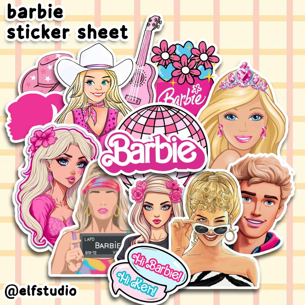 

Stiker Barbie Pack Cartoon Deco Sticker Planner DIY Scrapbook Journal Book Dekor Kartun Buku Jurnal
