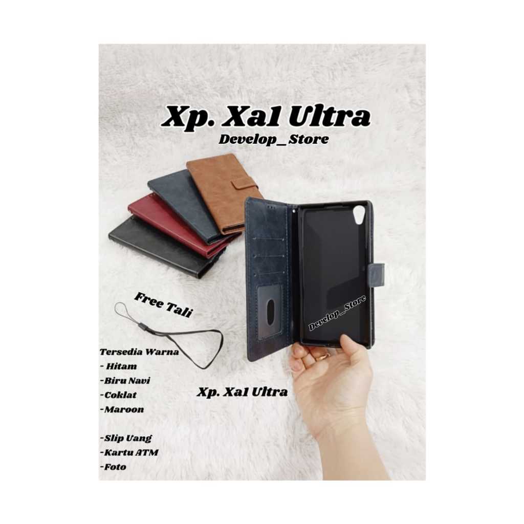 Leather Case Flip Cover Kulit Sony Xperia XA1Ultra