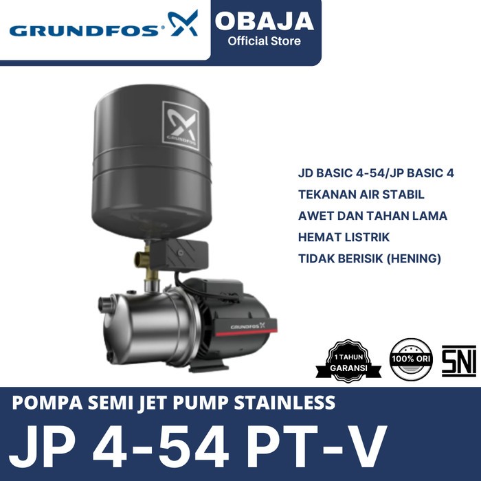 Grundfos JP 4-54 PT - V / Pompa Air Sumur Dangkal Semi Jetpump Grundfos JP 4-54 PT-V