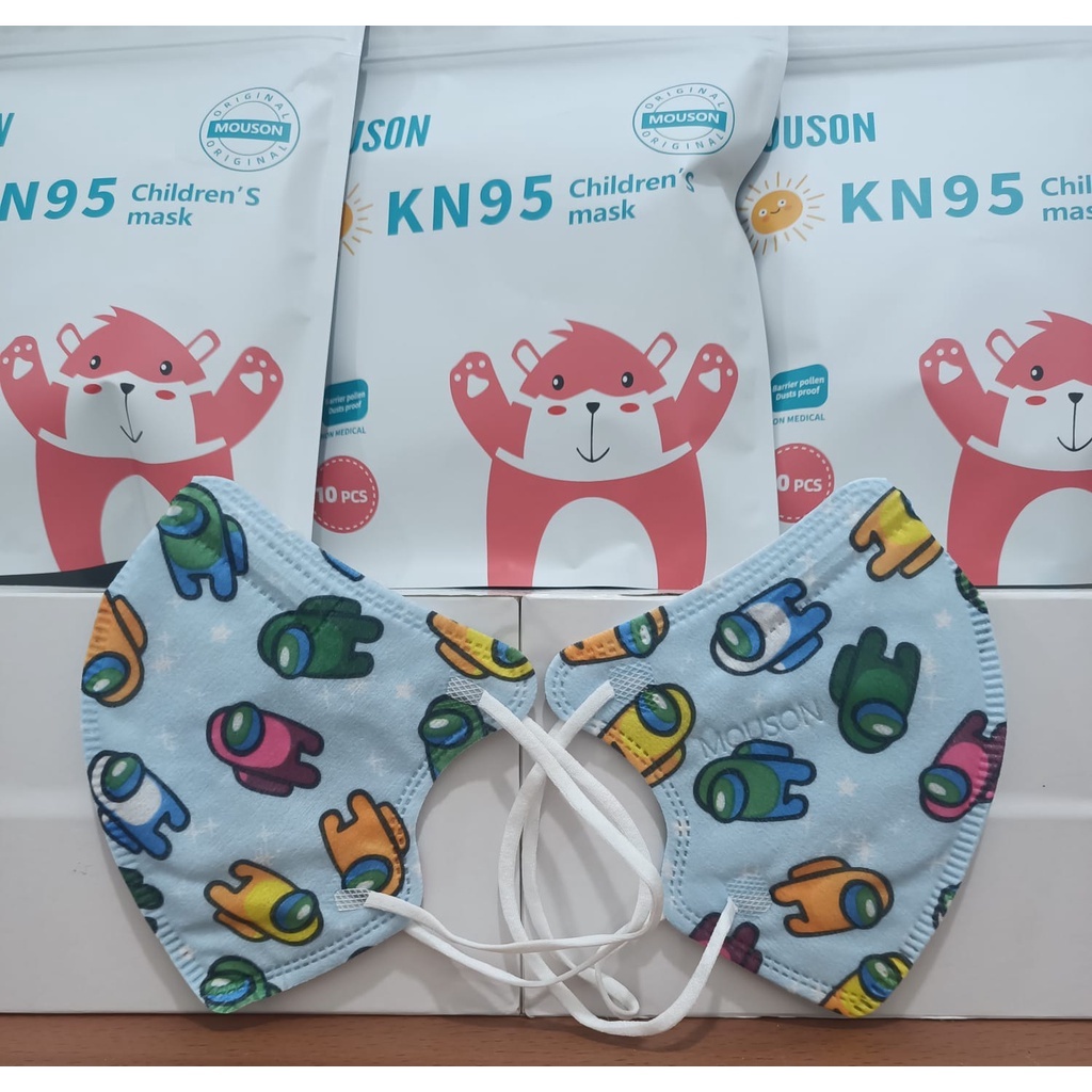 Masker Mouson Pro KN95 Anak Motif Karakter Isi 10Pc Masker KN 95 Mouson N95 Karakter Anak 5Ply MILE