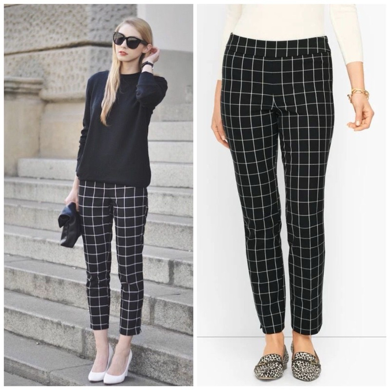 Celana Talbots Chatnam Ankle Pants Square Pattern