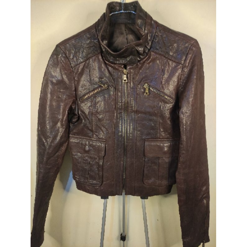 Outer Retro Vintage Remaja Kulit Asli Import Korea