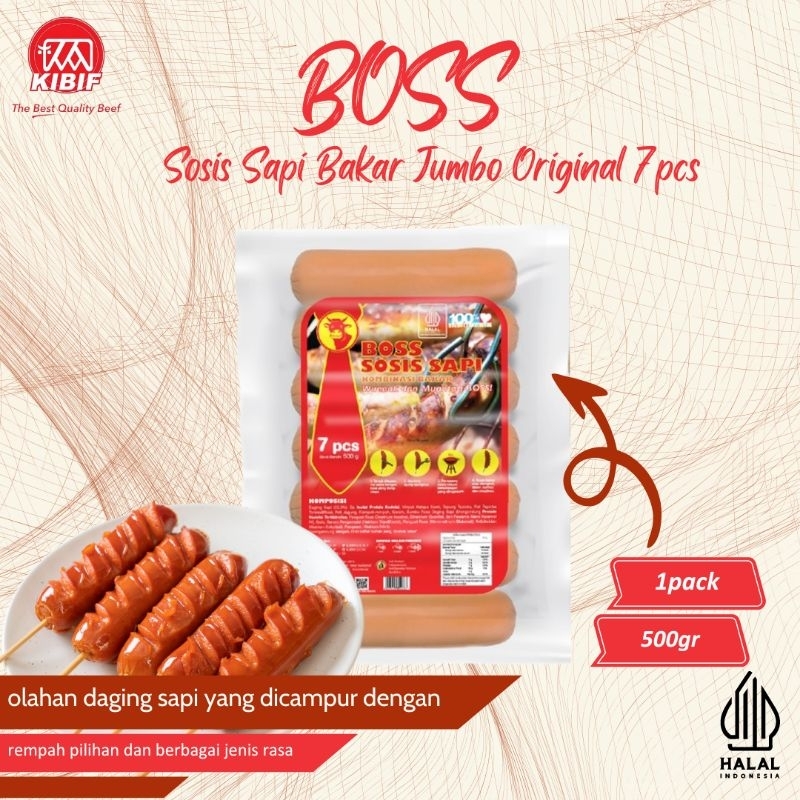 

BOSS Sosis Sapi Bakar Jumbo Original 7pcs 500gr