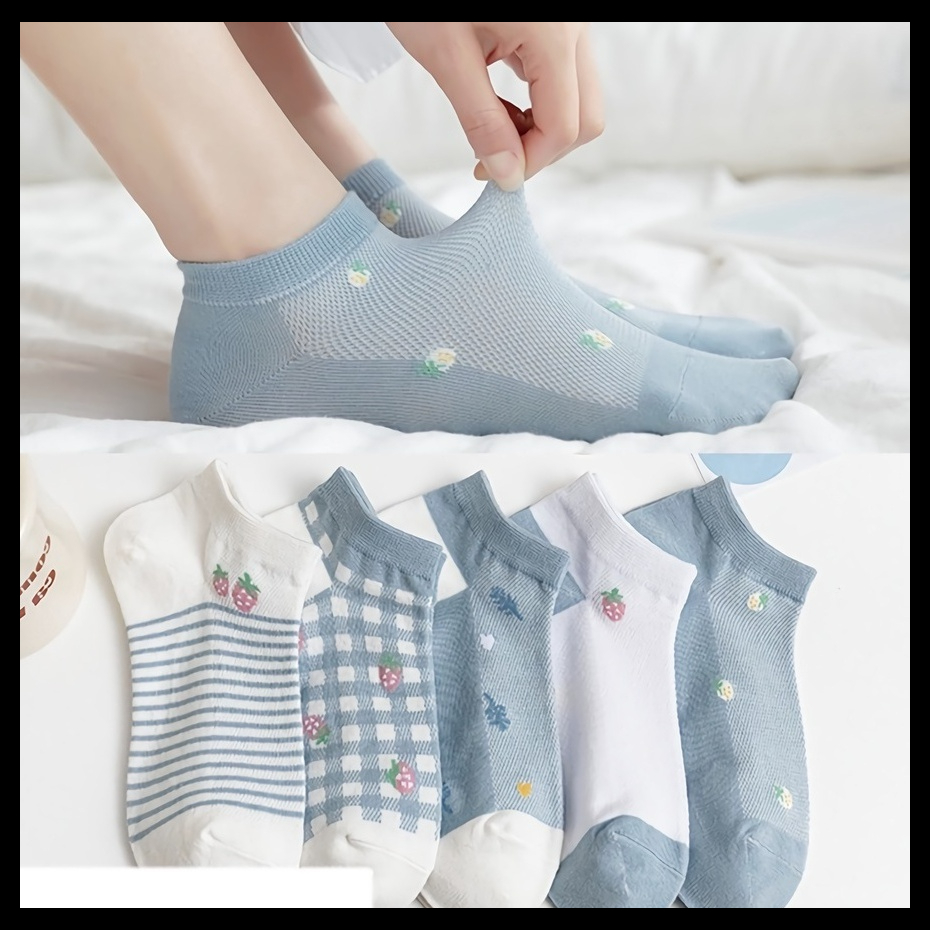 Kaos Kaki Wanita Pendek Strawberry Semata Kaki Angkle || Fashion Korea Wanita Dewasa Barang Unik Mur