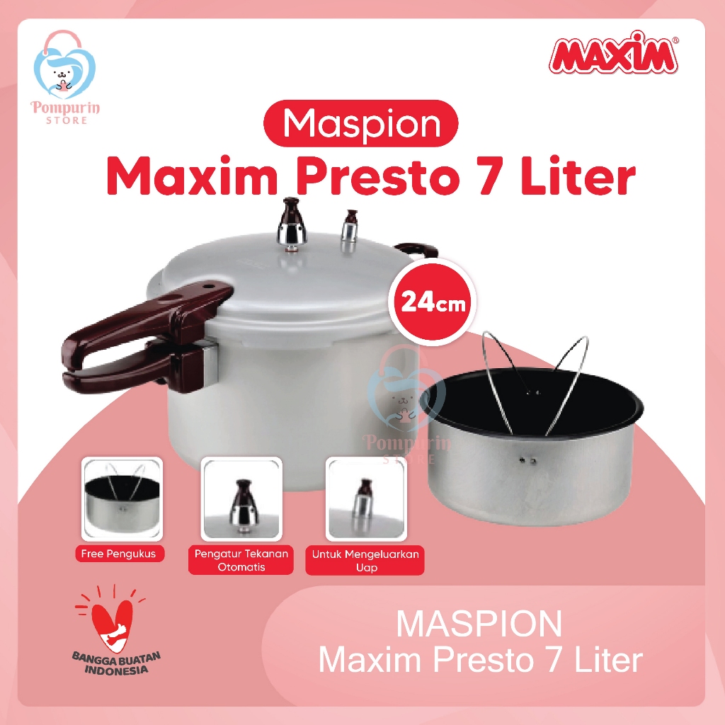 Maspion Maxim Presto 7Liter 24cm - Pressure Cooker Panci Presto