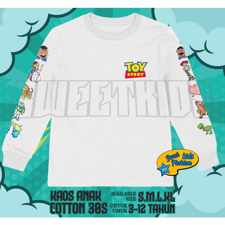 Kaos Anak Toy Story Character Lengan Panjang / Baju Toy Story Anak Panjang