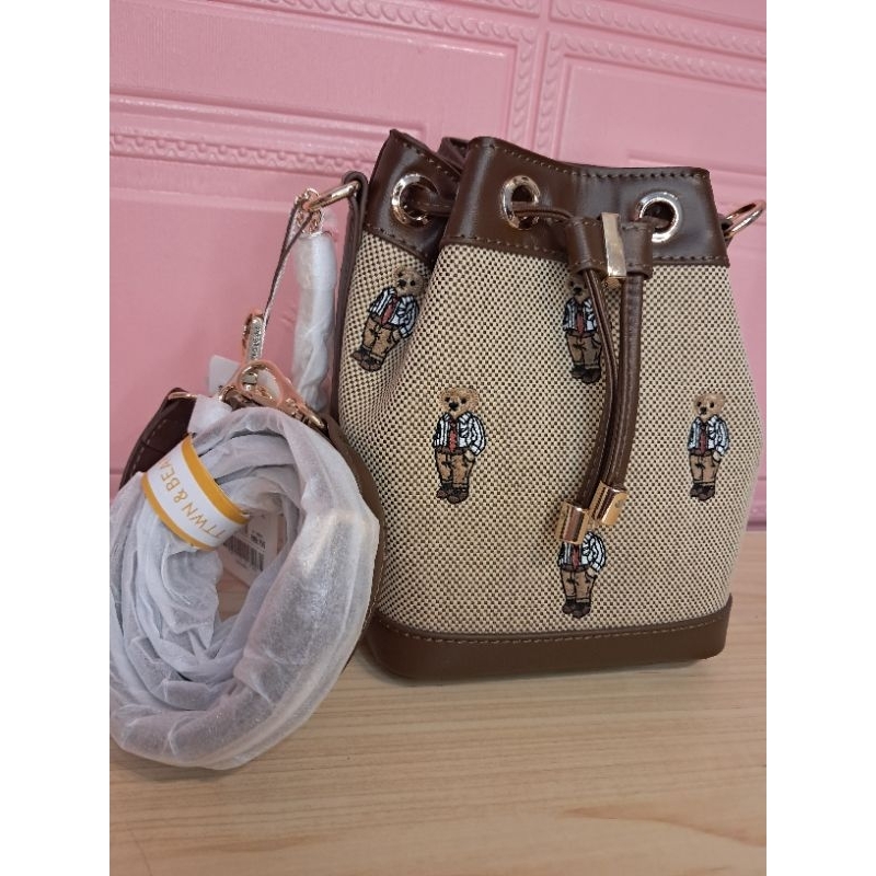 Sing bag serut / tas selempang serut original TTWNBEAR TN1713 CHOCO coklat TAS  WANITA IMPORT TTWN B