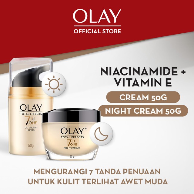 Olay Total Effects 7in1 Niacinamide Day dan Night Cream Skincare Antiaging 50gr