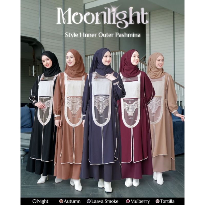 CMSSTORE | MOONLIGHT Family Series by Aden Hijab | Dress Mom Style 1 Gamis Saja Ready Siap Kirim