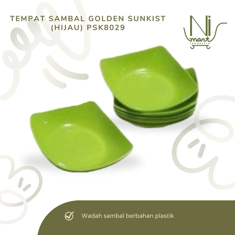 Mangkok PSK8029 Plastik Hijau Golden Sunkist Kecil Favorite Sambal Sambel Mangkuk Saus Saos Murah Be