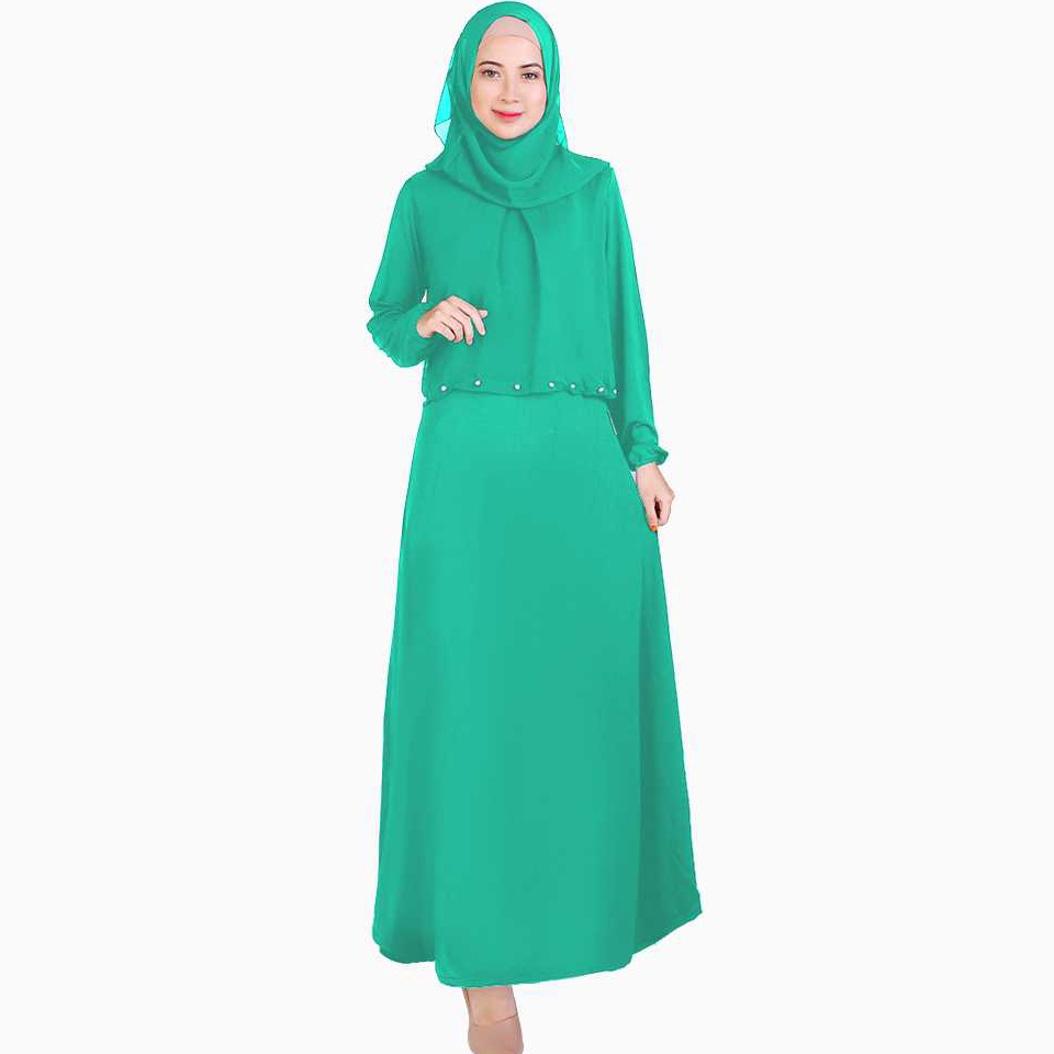 KUALITAS OKE Dress Gamis Syahri lengan Panjang Sifon mote  Jfashion Sifon moteDress Gamis Syahri len