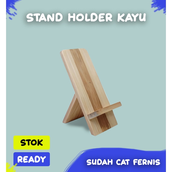 Dudukan HP kayu Stand Holder kayu