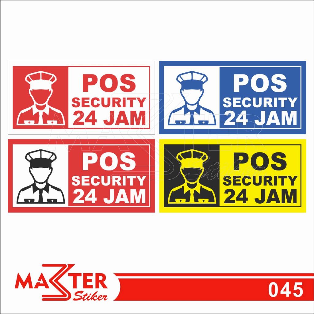

045 - Stiker POS Security 24 Jam, Sticker Vinyl, Premium, Tahan Air, Termurah, dan Bisa Custom