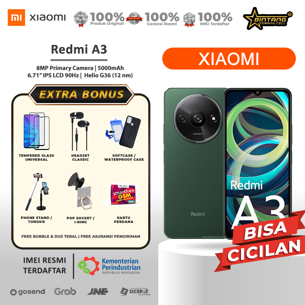 Xiaomi redmi A3 ram 4/128gb redmi A2 ram 3/32gb A2 ram 3/64gb A1 ram 2/32gb garansi resmi