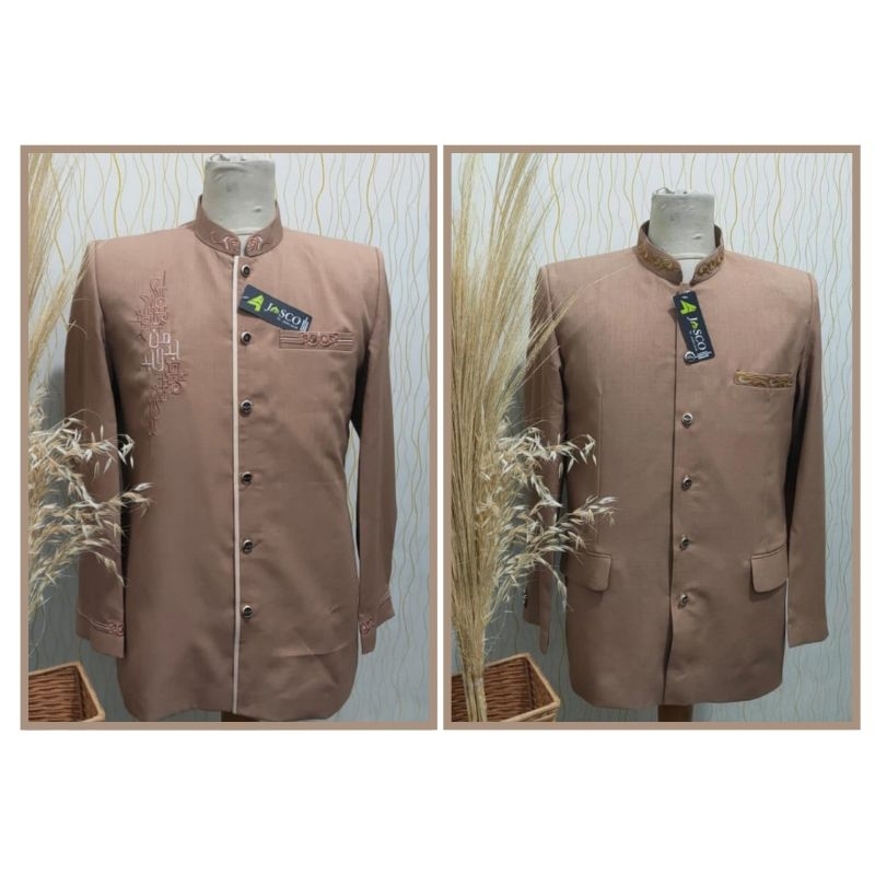 Jasco Tasik Jas Koko Motif Bordir Jasko Warna Coklat Jasko Pria Terlaris
