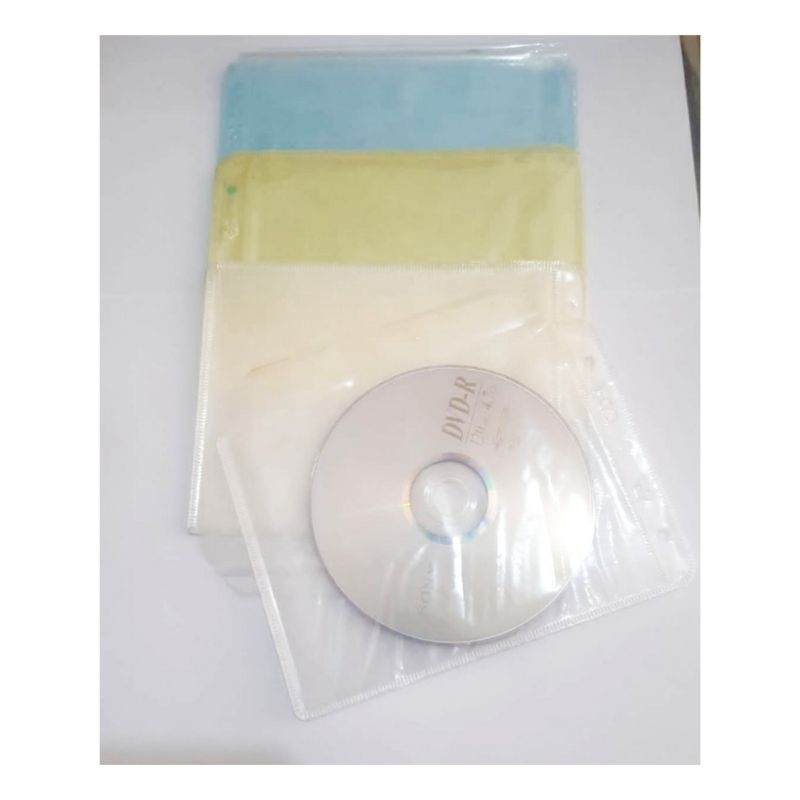 

10 PCS Amplop Plastik Cover Tempat CD DVD Bluray Dua Sisi Sleeve Dengan Pembatas Kain Anti Statis Gores