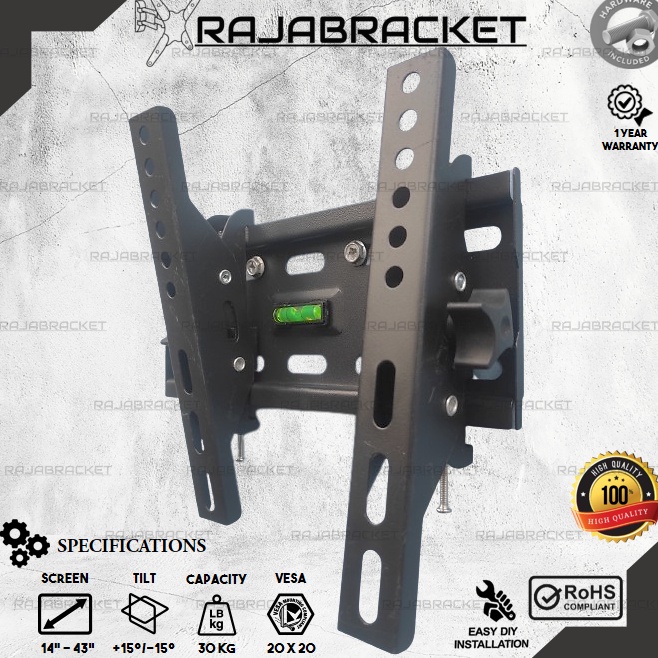 Bracket Braket Breket TV LED 24 32 4 42 43 inch Tilting TV Waterpass Nunduk Dangak Braket TV Samsung