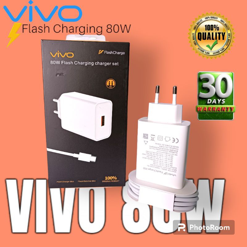 CHARGER VIVO X80 X80 PRO T1 PRO 5G ORIGINAL FLASH CHARGE TYPE C 80 WATT
