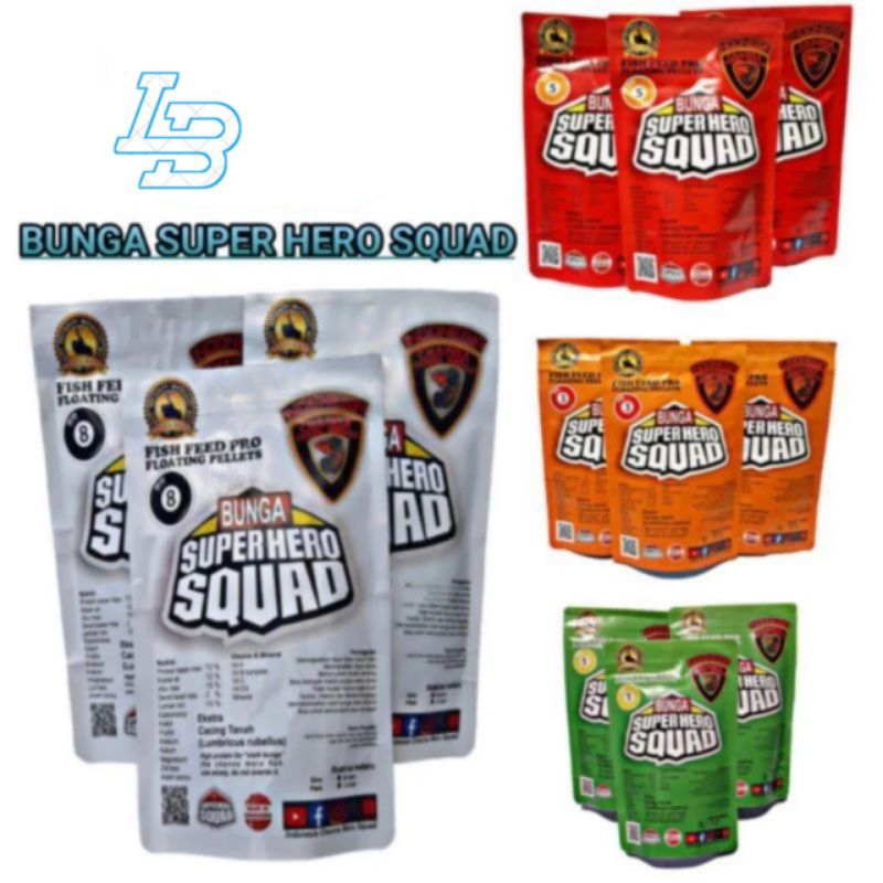 Pelet BUNGA SUPER HERO SQUAD Ikan Chana Maru All Varian Size