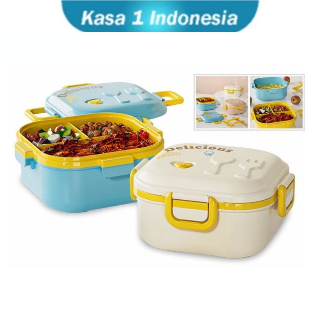 Tempat Bekal Anak TK Motif Karakter 3 Sekat / Tempat Makan Siang Anak Sekolah