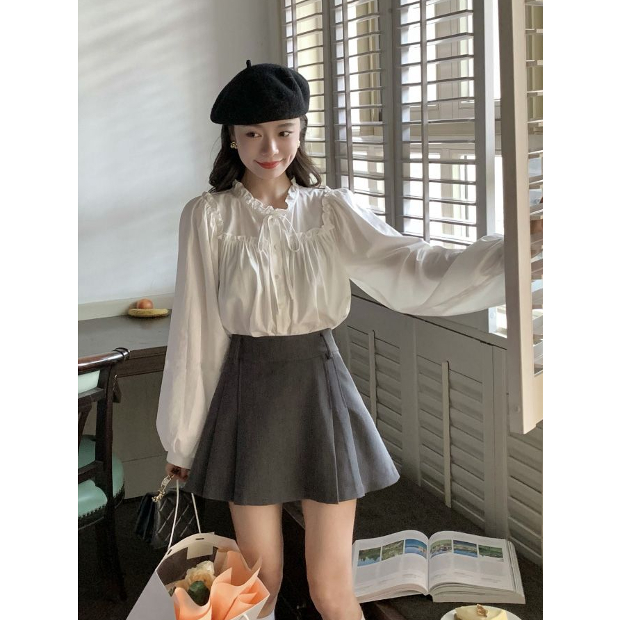 Blouse korea lengan panjang chic style --- Juvine Blouse【New Arrival】