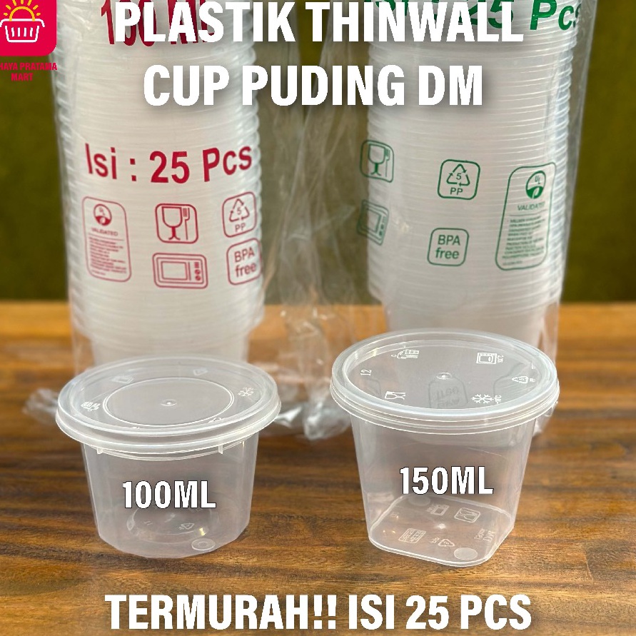 HJ6 Thinwall DM CUP Pudding mini Thinwall CUP PUDING cup saos Thinwall 1ml 15ml isi 25set CUP SAMBEL