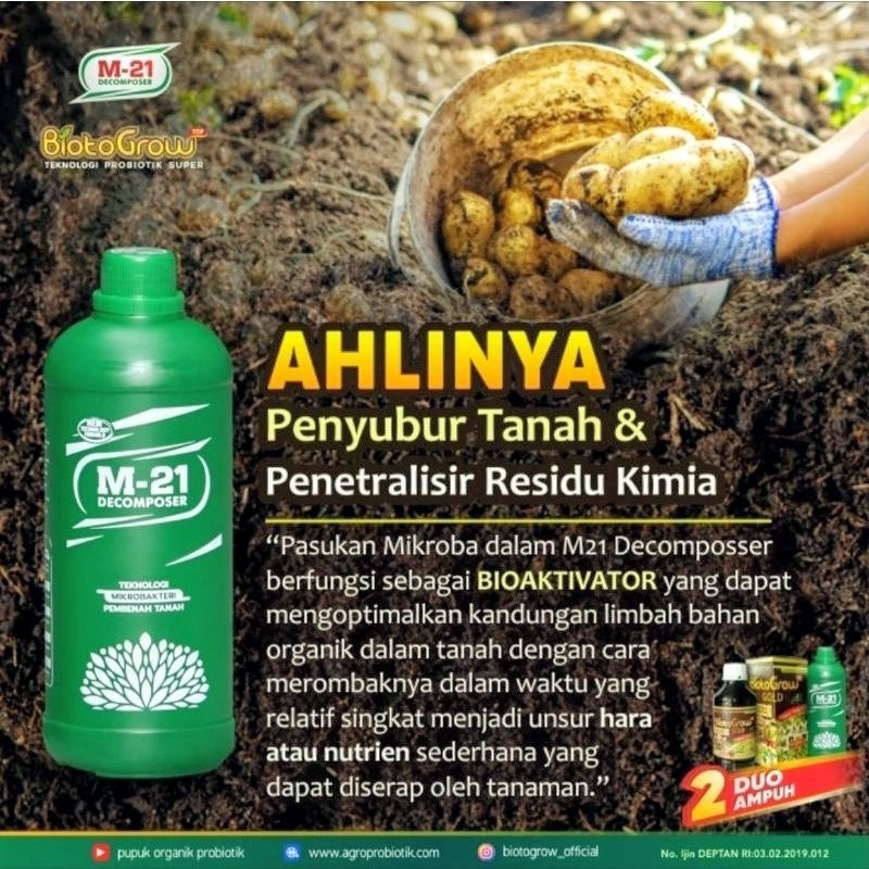 M21 DEKOMPOSER 1 LITER TEKNOLOGI MIKROBAKTERI PEMBENAH TANAH