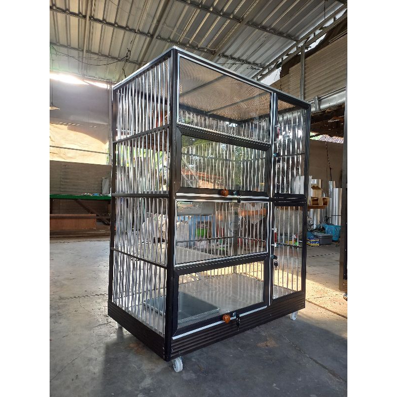 Ready stock DP KANDANG KUCING ALUMINIUM / KANDANG KUCING 2 KAMAR / KANDANG KUCING PREMIUM