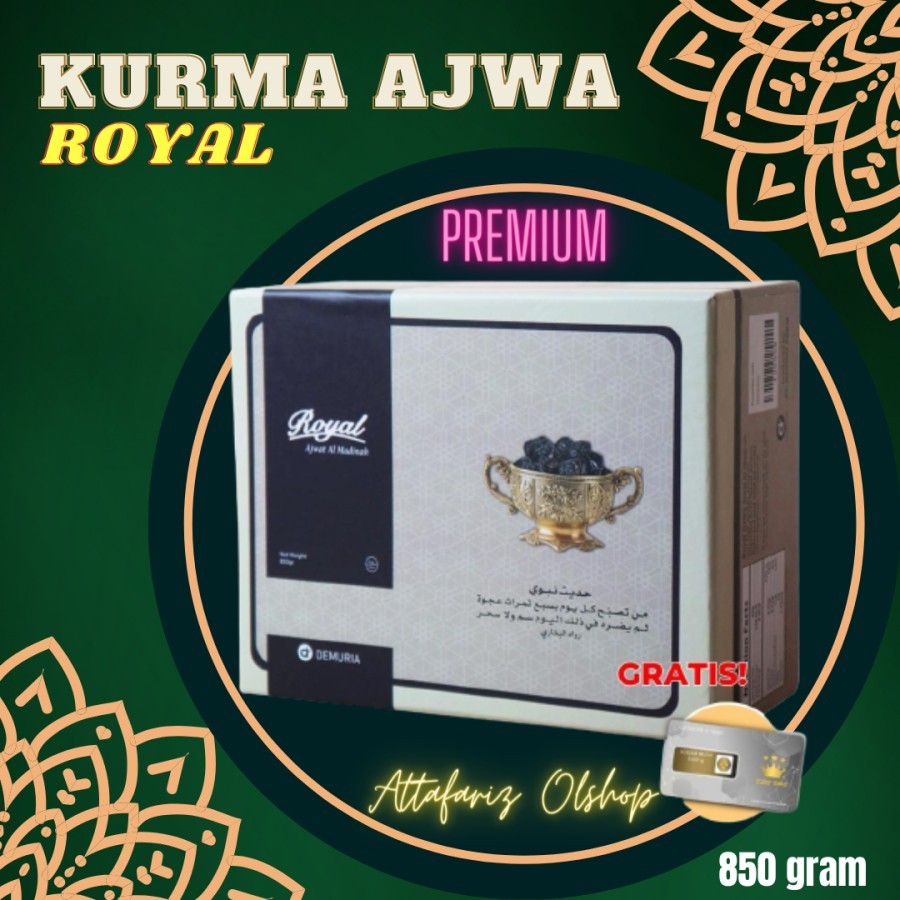 

Kurma Royal Ajwa Al-Madinah 850g Premium / Korma Nabi Royaldates- Free LM
