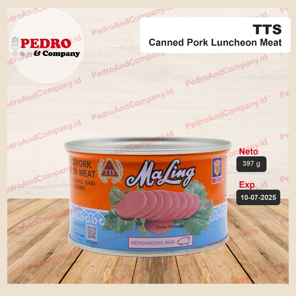

MaLing Canned pork luncheon meat TTS - daging babi dalam kaleng 397 gram