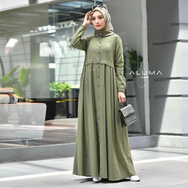 SYIRA GAMIS by ALUMA GAMIS POLOS LINEN PREMIUM